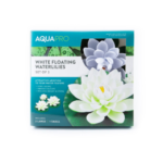 Aquapro white floating water lilies 3 pack for pond and water features