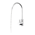 Aquaport Chrome Curved Goose Neck 1 Way Filtered Water Tap with Quick Connect Fitting and Mounting Set for Kitchen Filtration Systems