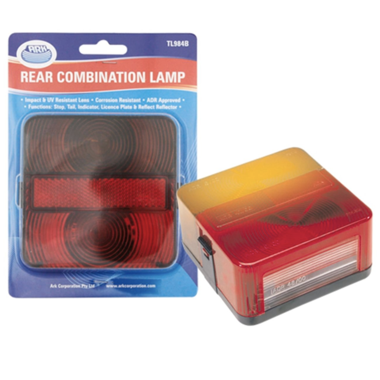 Ark Auto Rear Replacement Lamp Lens 100x100mm Acrylic Impact UV Resistant Quick Fit Suits Ark Trailer Lamp Globes TLL984B
