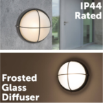 Arlec Kent Aluminium Bunker Light ABL368BK | IP44 Outdoor Wall Light - Image 3