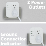 Arlec Vertical Surge Protected Double Adaptor – 1800J Surge Protection, 2 Outlets, Compact Design - Image 2