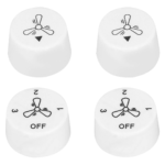 Arlec Wall Fan Controller Replacement Knob 4 Pack White ABS Suits 7140 7141 CSF Wallplates