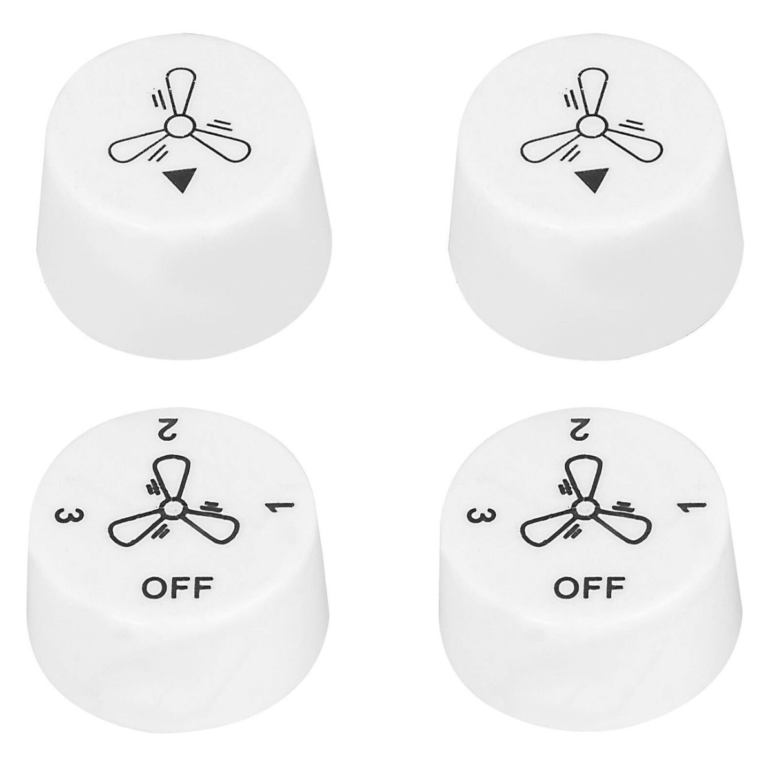 Arlec Wall Fan Controller Replacement Knob 4 Pack White ABS Suits 7140 7141 CSF Wallplates