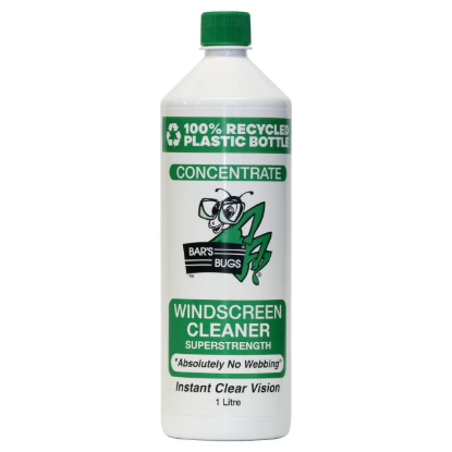 Bar’s Bugs 1L windscreen cleaner concentrate for streak-free washer fluid and bug removal Australia