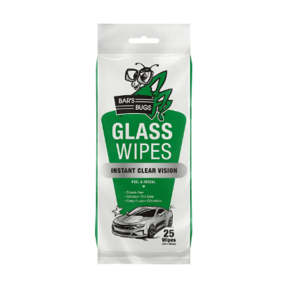 Bar’s Bugs 25 pack glass wipes for streak-free car windscreen and mirror cleaning Australia