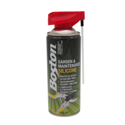 Boston 300g silicone lubricant spray with 2 way nozzle for waterproofing and protecting rubber plastic and metal surfaces