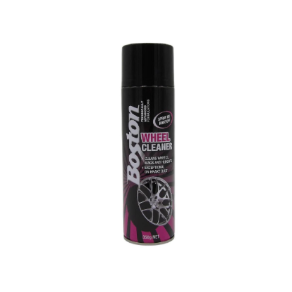 Boston 350g wheel cleaner aerosol for removing brake dust and grime from alloy steel and chrome wheels