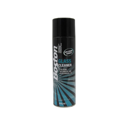 Boston 400g glass cleaner aerosol spray for streak-free cleaning of automotive and household glass surfaces
