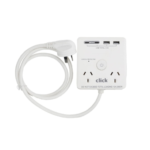Click 2 outlet power board CPB2U with USB-A USB-C surge protection