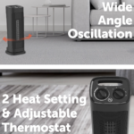 Click 2000W Ceramic Tower Heater – Adjustable Thermostat, Wide Angle Oscillation, Overheat & Tip-Over Protection - Image 5
