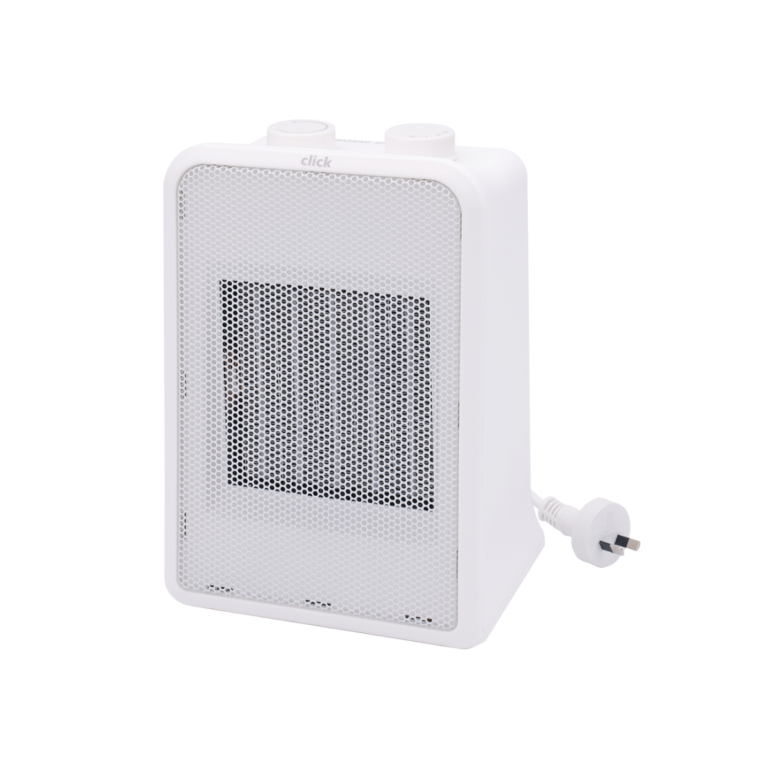 Click 2400W Ceramic Heater 3 Heat Settings Adjustable Thermostat Overheat Tip-Over Protection Carrying Handle FTCH58A