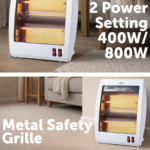 Click 800W 2-Bar Radiant Heater White – 2 Heat Settings, Safety Tip-Over Switch, Suits Rooms Up to 10mClick 800W 2-Bar Radiant Heater White – 2 Heat Settings, Safety Tip-Over Switch, Suits Rooms Up to 10m² - Image 2