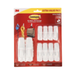 3M Command White Adhesive Mixed Hooks Value Pack 10 Pack Damage Free Holds Up to 2.2kg Suits Painted Walls Tile Wood Glass