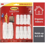 3M Command White Adhesive Mixed Hooks Value Pack – 10 Pack, Damage-Free, Holds Up to 2.2kg - Image 2