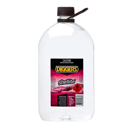 Diggers 16225-4DIG 4L Shellite hydrocarbon solvent, bulk lighter fuel and surface cleaning solvent