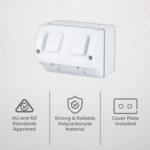 Deta 15A IP54 Outdoor Double Power Point 250V 6394B Weatherproof - Image 2