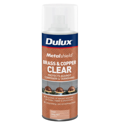 Dulux Metalshield 34970 brass and copper clear spray protecting metal surfaces