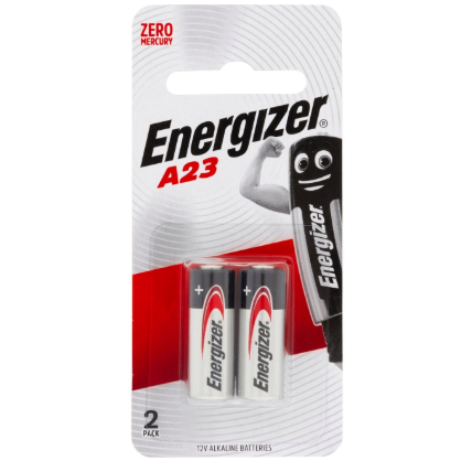 Energizer A23BP2 12V alkaline battery 2 pack for garage remotes and car alarms