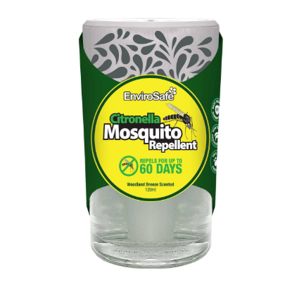 EnviroSafe 120ml Citronella Mosquito Repellent Non-Toxic Woodland Breeze Scented Diffuser for Patios Decks Verandas and Indoor Entertaining Areas
