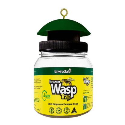 Envirosafe European Wasp Trap Plastic Trap with Non-Toxic Food Grade Powder Bait Made in Australia for Outdoor European Wasp Control