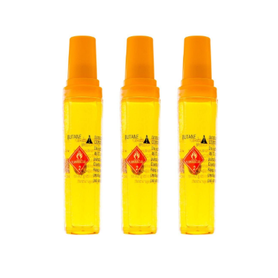 Firemate 15ml Butane Gas Refills 3-Pack model 17538 — universal refuelling tip, compact canisters for Firemate lighters