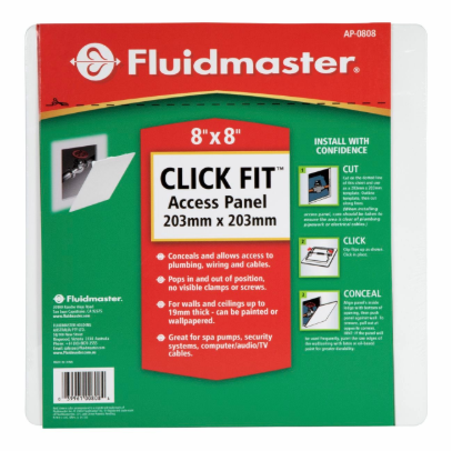 Fluidmaster 200x200mm white snap in access panel paintable Australia