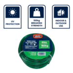 Heavy-Duty 4mm x 60m Green Clothesline Wire | Weather-Resistant PVC Coated | 160kg Break Strength - Image 3