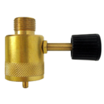 Gasmate brass gas adaptor 1-20 UNEF to BSP LH for propane camping canisters