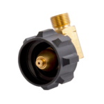 Gasmate LCC27 to 3/8 BSPP LH gas adaptor 90 degree camping gas fitting