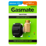 Gasmate Gas Adaptor LCC27 to 3/8 BSPP LH | 90° Camping Connector - Image 3
