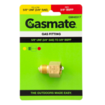 Gasmate Gas Fitting Adaptor 5/8 UNF to 3/8 BSPP | Brass BBQ Connector - Image 2