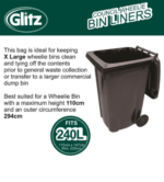Glitz 240L Wheelie Bin Liners 10 Pack | Heavy Duty Council Bin Bags Australia - Image 2