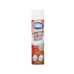 Glitz 250g Furniture and Surface Polish Silver Aerosol Can Natural Wax Formula Cleans and Shines Sealed Wood Cupboards Plastic and Glass