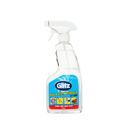 Glitz 500ml Goo and Stain Remover Clear PET Trigger Bottle Removes Stickers Labels Crayon Ink Tape and Grease from Stainless Steel Tiles and Porcelain