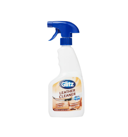 Glitz 500ml White HDPE Leather Cleaner Spray Bottle 4-in-1 Cleans Strengthens Waterproofs and Polishes Leather
