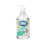 Glitz 500ml Clear PET Waterless Hand Sanitiser Citrus Scent Kills 99.9% Germs No Rinse No Sticky Residue
