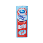 Glitz Domestic Wipes Roll 50 Pack Blue White Reusable Super Absorbent Perforated Polyester Polyamide Cleaning Wipes