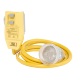 HPM D5101 1.6m extension lead with inbuilt 30mA RCD safety switch heavy duty yellow safety lead Australia