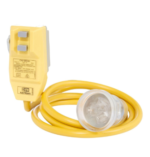 HPM D5101 1.6m extension lead with inbuilt 30mA RCD safety switch heavy duty yellow safety lead Australia