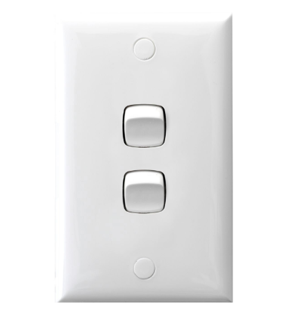 HPM 10A 2 gang wall switch white vertical electrical light switch Australia