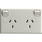 HPM 10A double powerpoint white CD777WE dual outlet wall socket Australia indoor electrical use