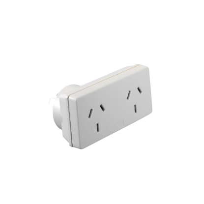 HPM slimline double adaptor right hand 10A white 2 outlet powerpoint splitter Australia