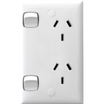 HPM vertical double powerpoint CDV777WE 10A white surface mount power outlet Australia