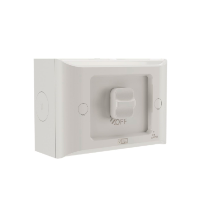 HPM Aqua 1 gang 16A weatherproof switch IP66 misty grey surface mount outdoor electrical switch
