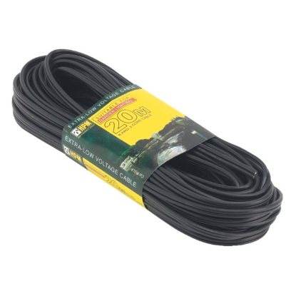 HPM 20m garden lighting cable 1.3mm² black outdoor cable for LED and halogen garden lights Australia