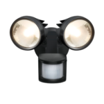 HPM SIKA 25W LED twin security light with motion sensor black IP44 outdoor spotlight Australia