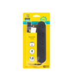 HPM 4 Outlet Powerboard 1.8m Black Overload Protection Australia - Image 3