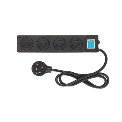 HPM 4 outlet surge protected powerboard black 10A 0.9m lead child safe Australia