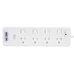 HPM 4 outlet surge powerboard USB-A USB-C charging 525J white Australia