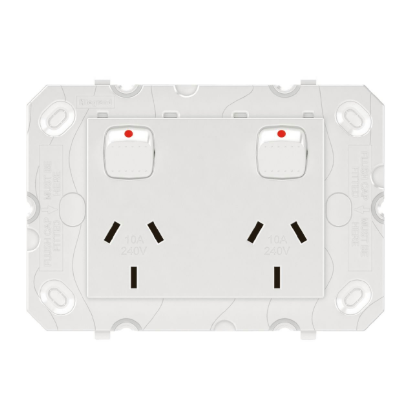 HPM Arteor double powerpoint grid only white modular 10A electrical outlet Australia